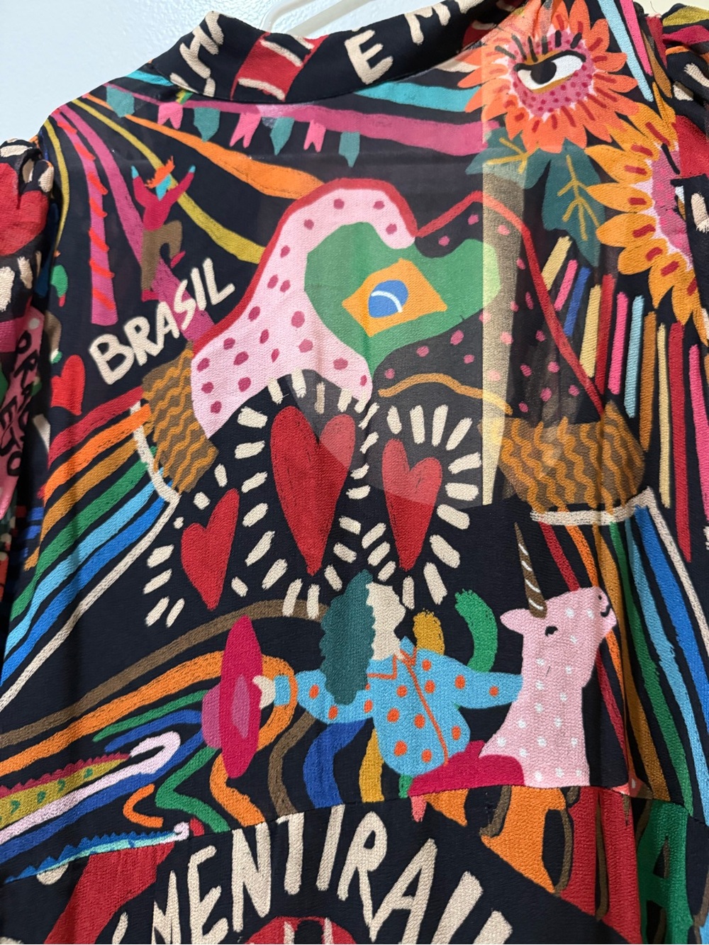 Women’s Farm Rio Carnival Hearts Multicolored Layered Maxi Dress, size M